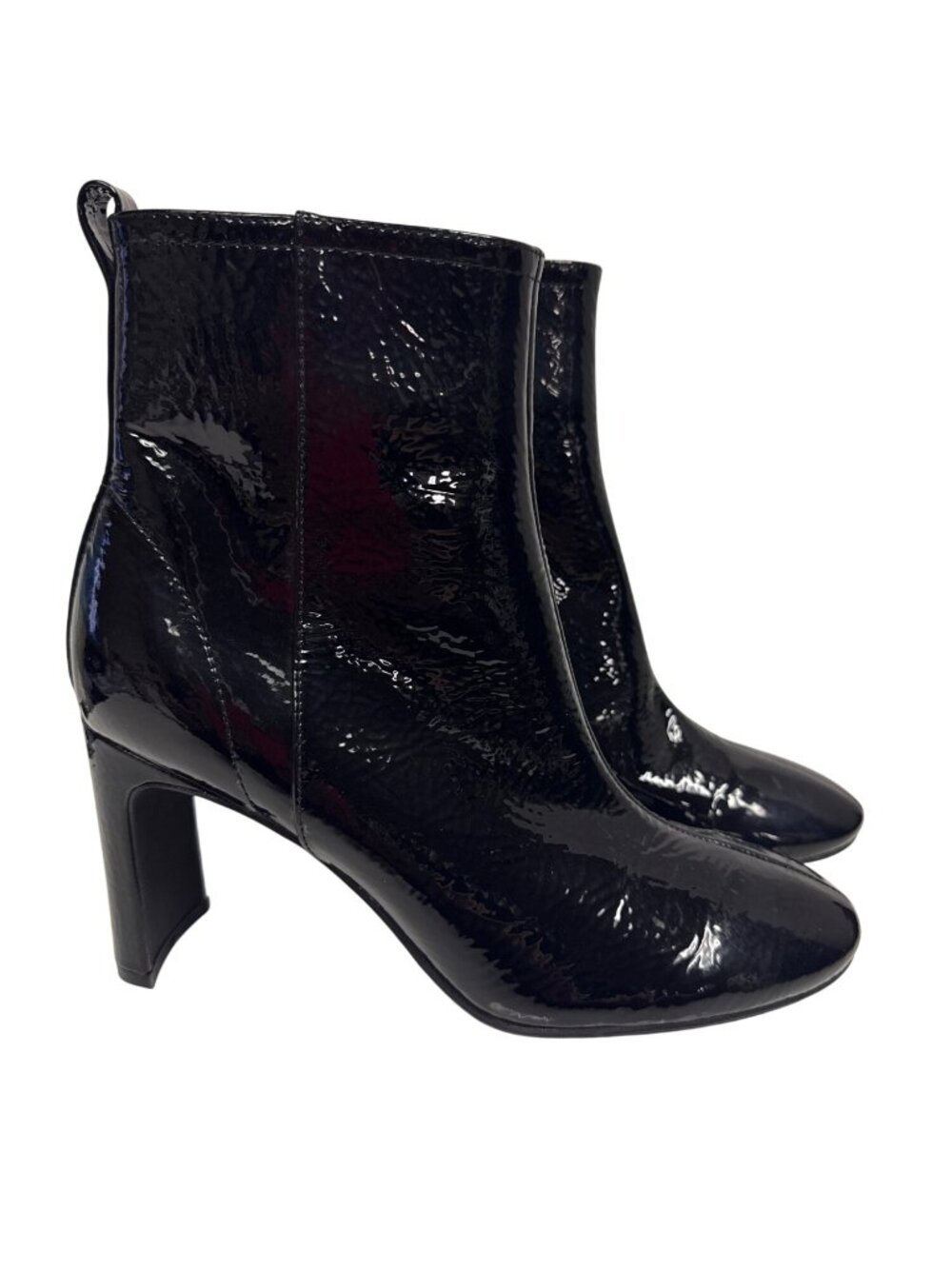 Jeffrey Campbell Chapel Patent Leather Ankle Boots Black Pointed Toe Heel Size 7 - Picture 2 of 11